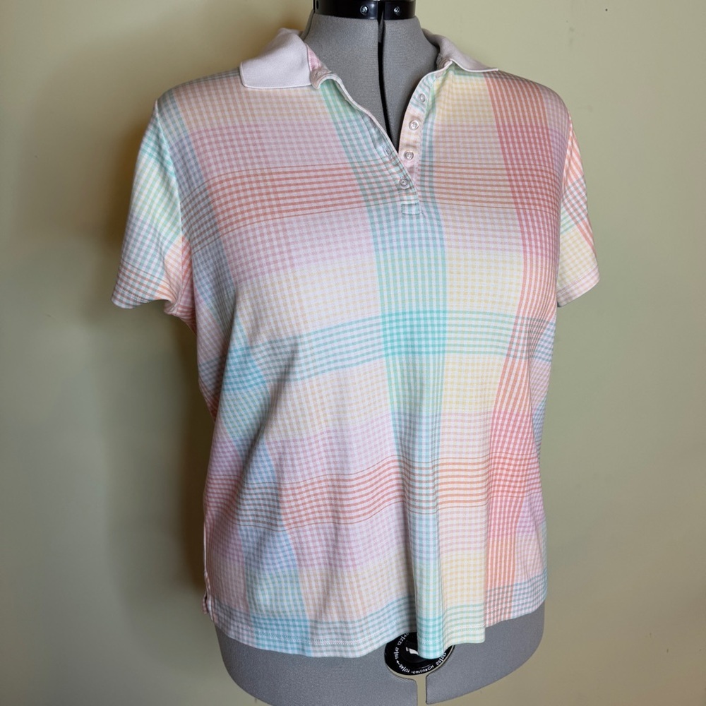 Pastel Plaid Polo Shirt